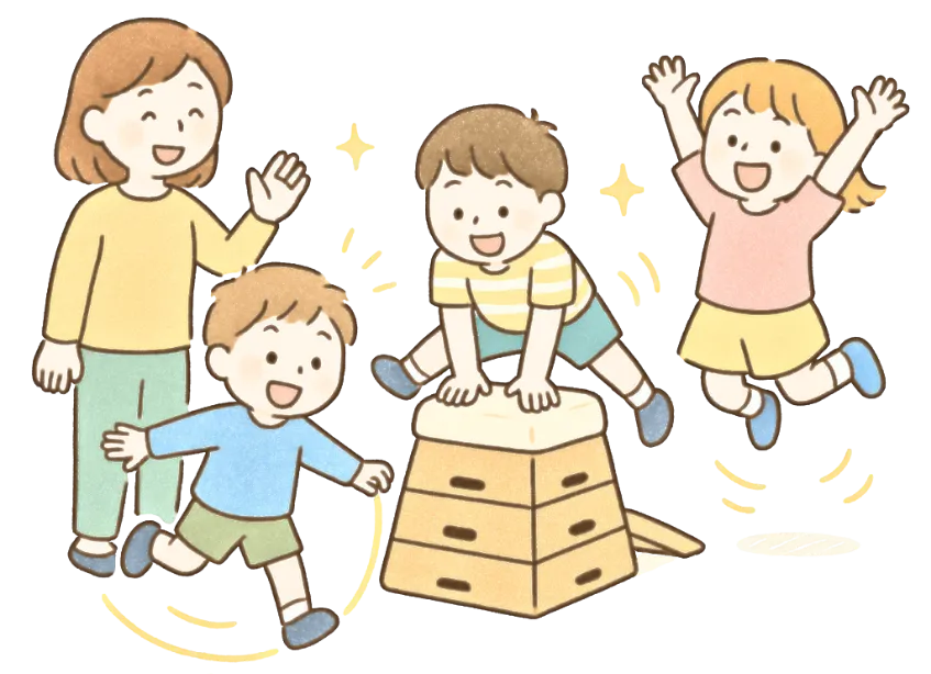 子どもたちがあそんでいるイラスト